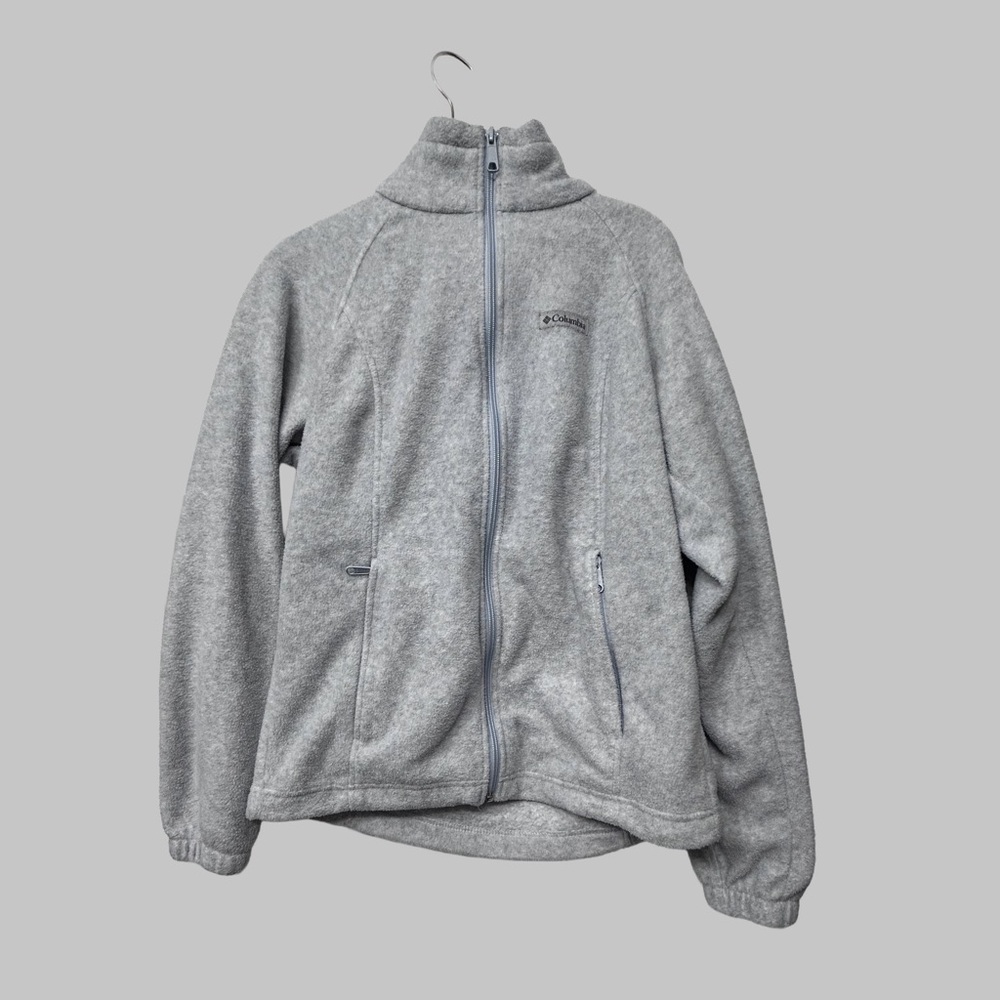 Columbia Light Gray Full-Zip Fleece Jacket